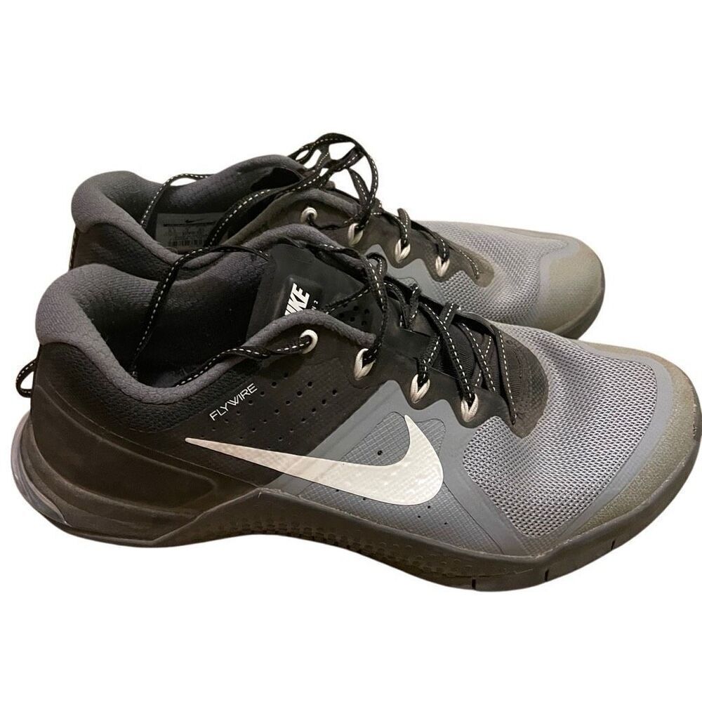 Nike Womens Metcon 2 Cross Trainers 9.5 CrossFit Lifting Zero Drag Heel Blk/Gray